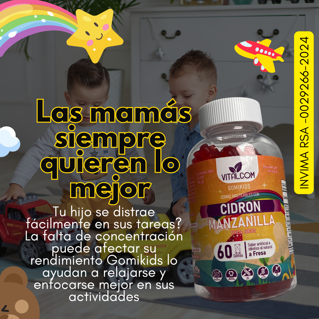 GOMIKIDS DE CIDRON Y MANZANILLA X60 CON INVIMA